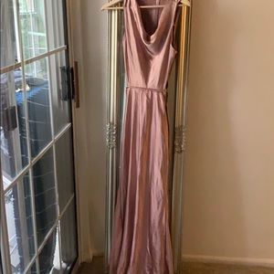 Sexy pink satin dress